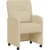 Image de vidaXL Chaises de salle à manger à roulettes, lot de 2, couleur crème, 57 x 67 x 95 cm, tissu