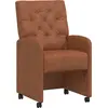 Image de vidaXL Chaises de salle à manger à roulettes, lot de 2, marron, 58 x 67 x 97 cm