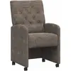 Image de vidaXL Chaise de salle à manger avec roulettes 2 pcs gris foncé 58 x 67 x 97 cm