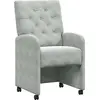 Image de vidaXL Chaises de salle à manger à roulettes, lot de 2, gris clair, 58 x 67 x 97 cm, velours