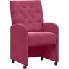 Image de vidaXL Chaises de salle à manger à roulettes, lot de 2, bordeaux, 58 x 67 x 97 cm, velours