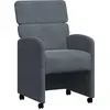Image de vidaXL Chaises de salle à manger à roulettes, lot de 2, gris foncé, 58 x 65 x 98 cm