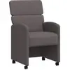 Image de vidaXL Chaises de salle à manger à roulettes, lot de 2, gris, 58 x 65 x 98 cm