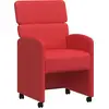 Image de vidaXL Chaises de salle à manger à roulettes, lot de 2, rouge, 58 x 65 x 98 cm, similicuir