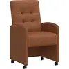 Image de vidaXL Chaises de salle à manger à roulettes, lot de 2, marron, 58 x 67 x 97 cm