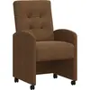 Image de vidaXL Chaises de salle à manger à roulettes, lot de 2, marron, 58 x 67 x 97 cm