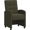 Image de vidaXL Chaises de salle à manger à roulettes, lot de 2, vert militaire, 58 x 67 x 97 cm