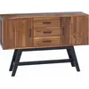 Image de vidaXL Meuble TV Nature 110 x 30 x 75 cm Bois massif Teck