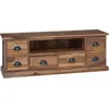 Image de Meuble TV vidaXL Naturel 110 x 30 x 40 cm en bois massif de teck