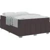 Image de vidaXL Cadre de lit avec matelas brun foncé 160 x 200 cm Tissu