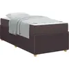Image de vidaXL Cadre de lit avec matelas brun foncé 90 x 200 cm Tissu