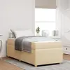 Image de vidaXL Cadre de lit avec matelas Crème 90 x 200 cm Tissu