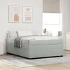 Image de vidaXL Cadre de lit avec matelas gris clair 160 x 200 cm Tissu