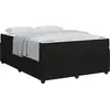Image de vidaXL Cadre de lit avec matelas noir 160 x 200 cm Tissu