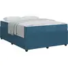 Image de vidaXL Cadre de lit avec matelas bleu 160 x 200 cm Tissu