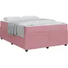 Image de vidaXL Cadre de lit avec matelas rose 160 x 200 cm Tissu
