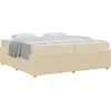 Image de vidaXL Cadre de lit avec matelas Crème 200 x 200 cm Tissu