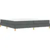 Image de vidaXL Lit boxspring avec matelas gris foncé 200 x 200 cm Tissu