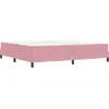 Image de vidaXL Lit boxspring avec matelas rose 200 x 200 cm Tissu