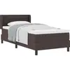 Image de Lit boxspring vidaXL avec tête de lit, marron foncé, 190 x 90 cm, tissu