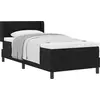 Image de Lit boxspring vidaXL avec tête de lit, noir, 200 x 100 cm, tissu