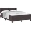 Image de Lit boxspring vidaXL avec tête de lit, marron foncé, 200 x 140 cm, tissu