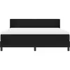 Image de Lit boxspring vidaXL avec tête de lit, noir, 200 x 180 cm, tissu