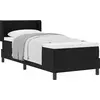 Image de Lit boxspring vidaXL avec tête de lit, noir, 200 x 80 cm, tissu