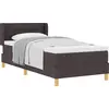 Image de vidaXL Lit boxspring avec matelas Marron foncé 200 x 90 cm Tissu