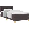Image de Lit boxspring vidaXL avec tête de lit, marron foncé, 200 x 90 cm, tissu