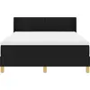 Image de Lit boxspring vidaXL avec tête de lit, noir, 200 x 140 cm, tissu