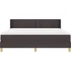 Image de Lit boxspring vidaXL avec tête de lit, marron foncé, 200 x 180 cm, tissu