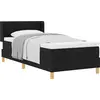 Image de Lit boxspring vidaXL avec tête de lit, noir, 200 x 100 cm, tissu