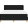 Image de Lit boxspring vidaXL avec tête de lit, noir, 200 x 160 cm, tissu