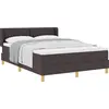 Image de vidaXL Lit boxspring avec matelas Marron foncé 200 x 160 cm Tissu