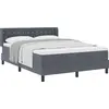 Image de Lit boxspring vidaXL avec tête de lit, gris foncé, 200 x 160 cm, velours
