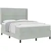 Image de vidaXL Lit boxspring avec matelas gris clair 140 x 190 cm velours