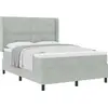 Image de vidaXL Lit boxspring avec tête de lit gris clair 160 x 200 cm velours