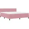 Image de Lit boxspring LED vidaXL avec tête de lit rose 180 x 200 cm, velours