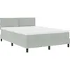 Image de Lit boxspring LED vidaXL avec tête de lit, gris clair, 140 x 200 cm, velours