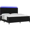 Image de vidaXL Lit boxspring avec matelas et LED Noir 200 x 200 cm Tissu