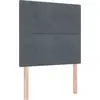 Image de Lit boxspring à LED vidaXL avec tête de lit, gris foncé, 90 x 190 cm, velours