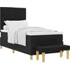 Image de Lit boxspring vidaXL avec tête de lit, noir, 200 x 90 cm, tissu