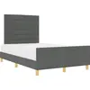 Image de vidaXL Cadre de lit avec tête de lit gris foncé 120 x 200 cm Tissu