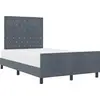 Image de vidaXL Lit boxspring avec tête de lit gris foncé 120 x 200 cm velours