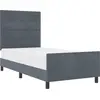 Image de vidaXL Lit boxspring avec tête de lit gris foncé 80 x 200 cm velours