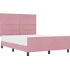 Image de vidaXL Lit boxspring avec tête de lit rose 140 x 190 cm velours