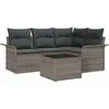 Image de vidaXL Ensemble de canapé de jardin avec mémoire 5 pcs Gris Poly-Rotin