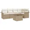 Image de vidaXL Ensemble de canapé de jardin avec coussins avec mémoire 6 pcs Beige Poly Rattan