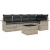 Image de vidaXL Ensemble de canapé de jardin avec coussins 6 pcs gris clair Poly rotin